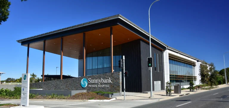 Main entrance to Sunnybank private hospital