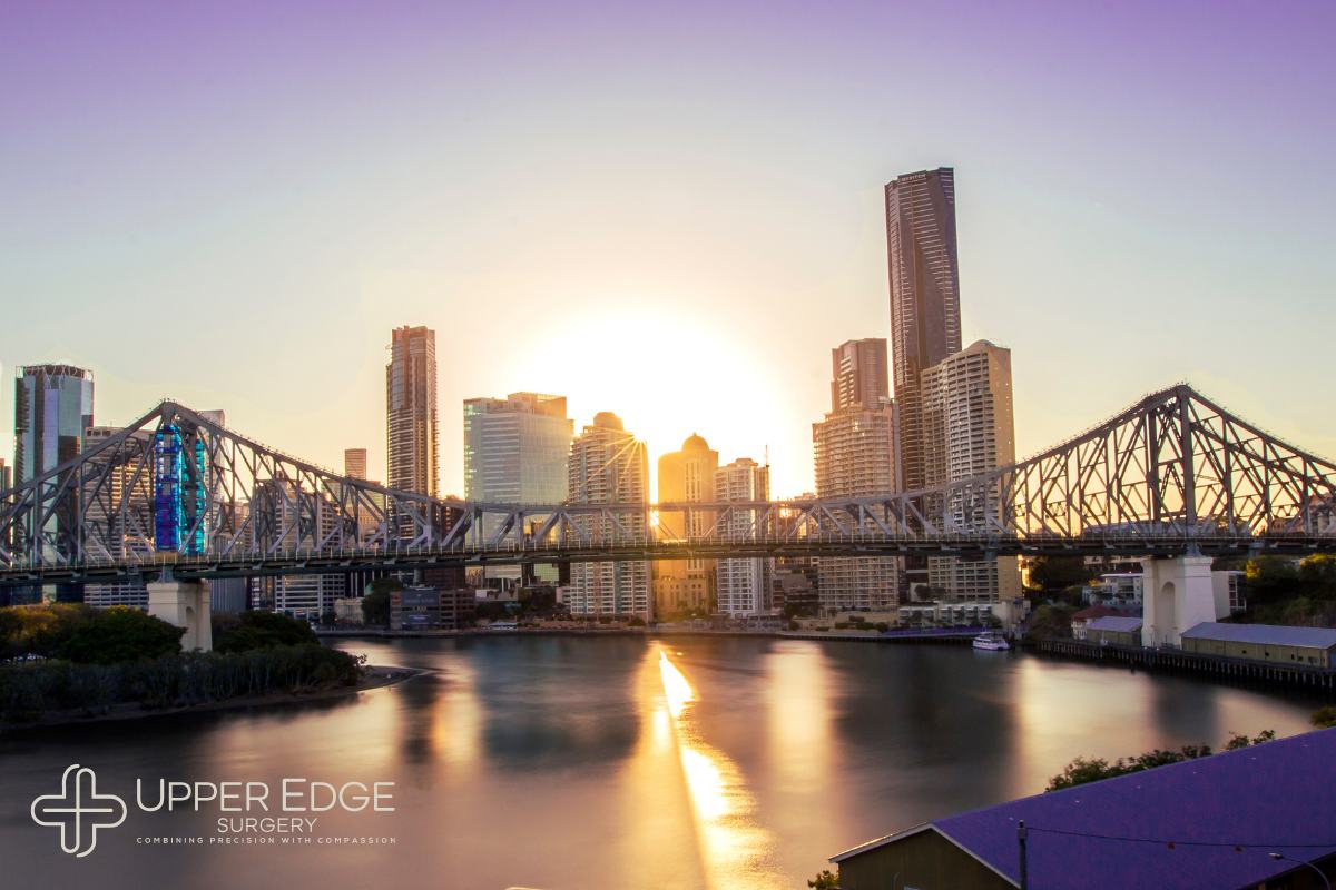 Skyline of Brisbane at sunrise