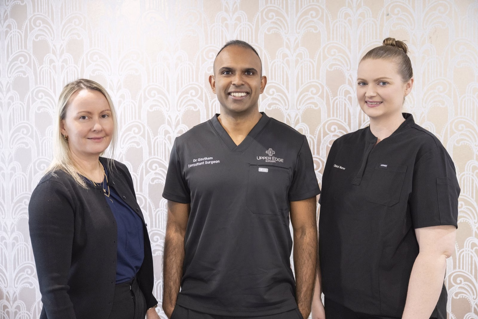 Dr Goutham Sivasuthan with the Upper Edge Surgery clinical team